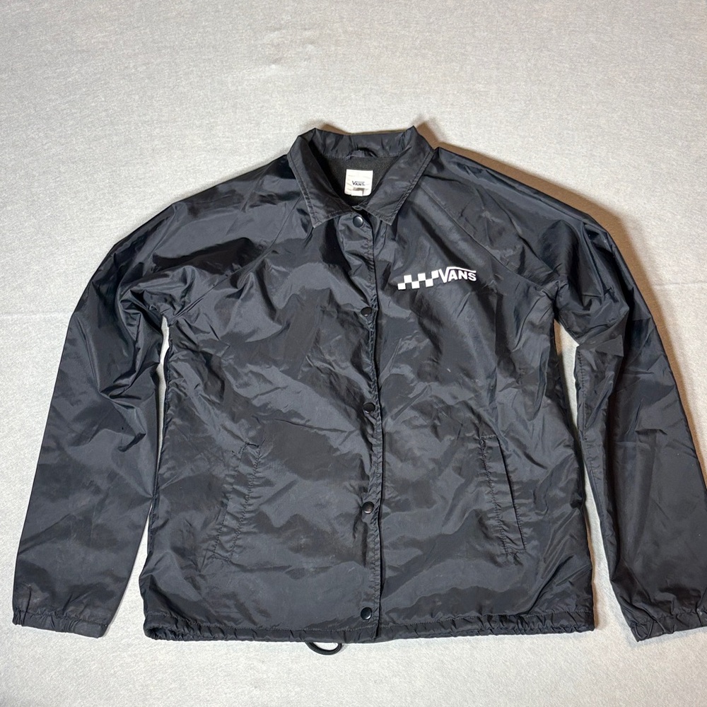 Vans Men's Black Windbreaker Snap Jacket